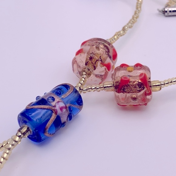 💝 Vintage Lampwork Glass Beads Necklace - Picture 3 of 4